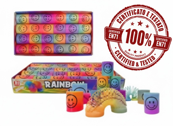 MAGIC RAINBOW SPRING (Mini Smile) Multicolorata 3×3,5cm – In espo da 24pz…x24…x1872